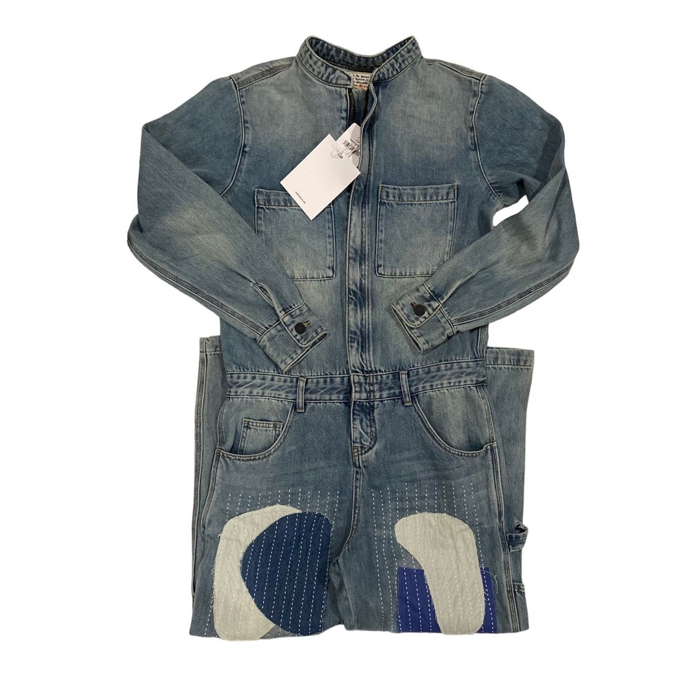 Sandrine Rose x Free People Patched Denim Utility Jumpsuit Size- Small - 23